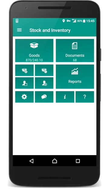 Main screen of Stock and Inventory Simple